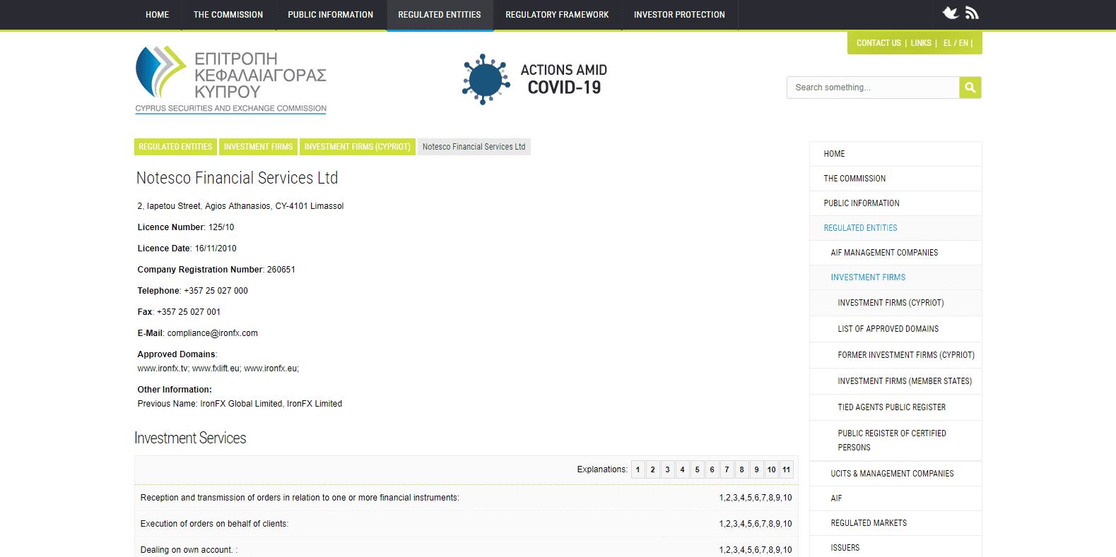 Autorizzazione CySEC di IronFX